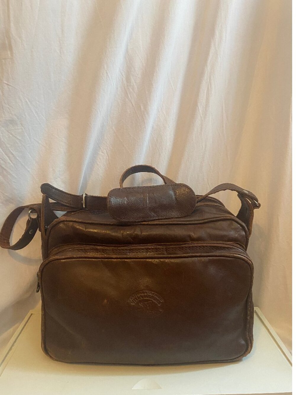 Vintage Villa Lourdes Paraguay Leather Crossbody Messenger Bag Brown Handmade